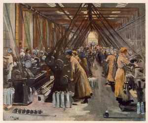 Granatenherstellung, Edinburgh, aus Britische Künstler an der Front, Fortsetzung der Westfront, 1918